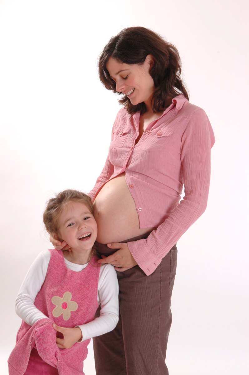 Schwangerschaft Mutter mit Tochter